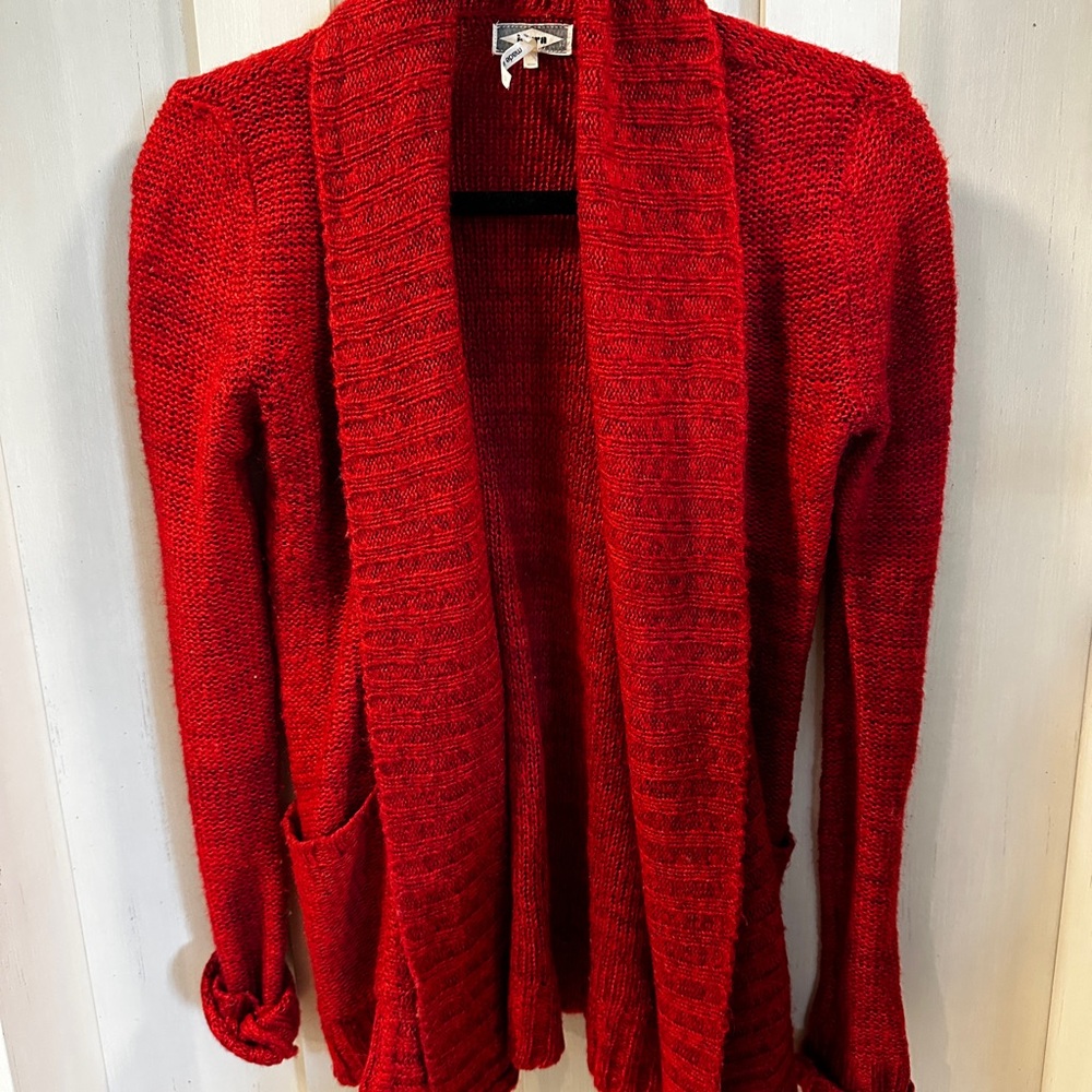 Kirra Red Knit Cardigan Sweater
